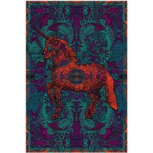 Sunshine Joy 3D Unicorn Mythical Tapestry Hanging College Wall Art 60X90 inches